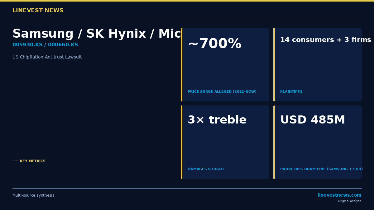 US Consumers File 'Chipflation' Antitrust Suit Against Samsung, SK Hynix and Micron in California Federal Court