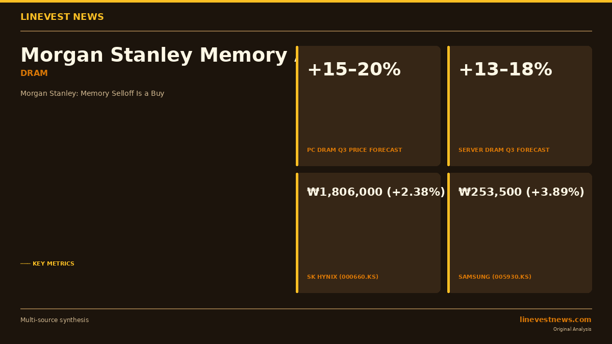 Morgan Stanley's Joseph Moore: Memory Selloff Is a Buy — DRAM to Rise 13–20% in Q3, Shortage Through 2028