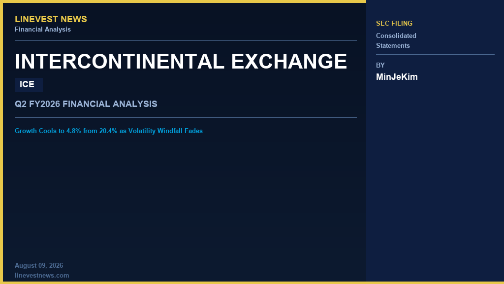 Intercontinental Exchange (ICE) Q2 2026: Growth Cools to 4.8% from 20.4% as Volatility Windfall Fades