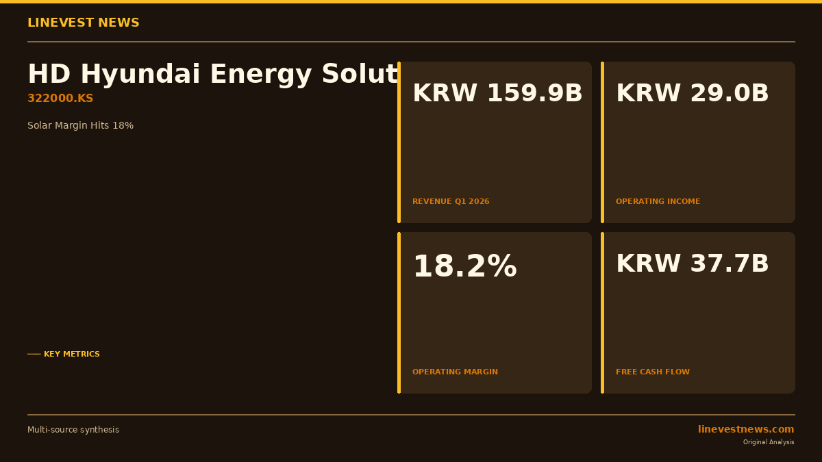 HD Hyundai Energy Solutions (322000.KS) Posts Record Q1 Profit as Solar Cycle Turns, Revenue Near-Doubles