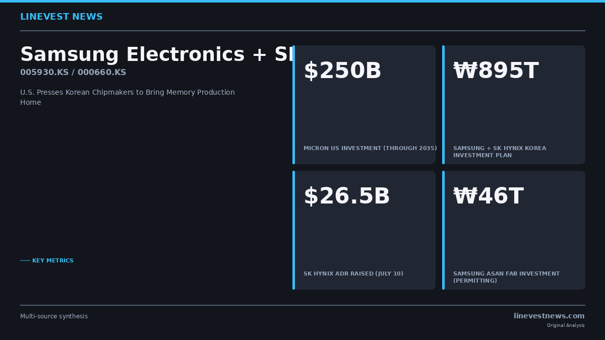 Lutnick Calls on Samsung and SK Hynix to Build U.S. Memory Factories as Micron Commits $250 Billion