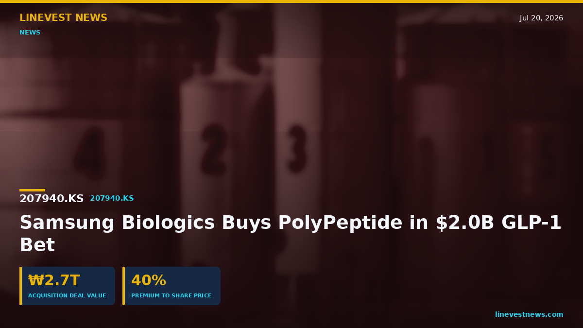 Samsung Biologics Bets $2.0 Billion on Swiss Peptide Maker PolyPeptide to Enter the GLP-1 Supply Chain