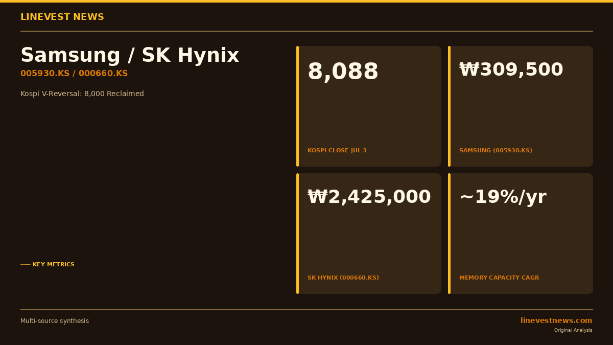 Samsung (005930.KS), SK Hynix Rise 8–11% as Kospi Tops 8,000