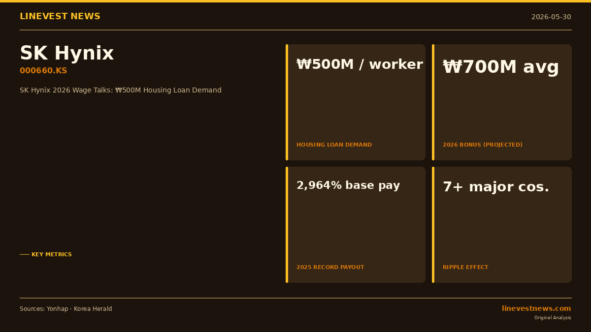 SK Hynix Workers Open 2026 Wage Talks Demanding ₩500M Housing Loans, Mirroring Samsung's Strike-Averting Package