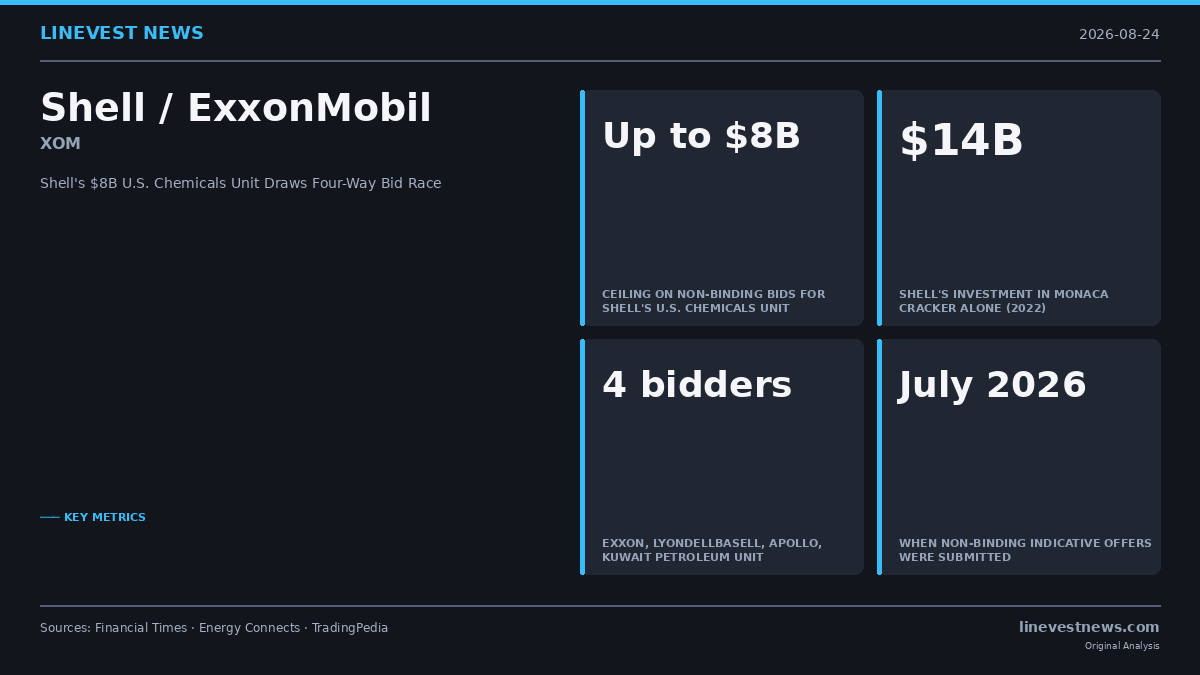 Exxon, LyondellBasell, Apollo and Kuwait Petroleum Circle Shell's $8B U.S. Chemicals