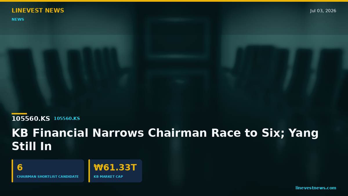 KB Financial (105560.KS) Narrows Chairman Race to Six