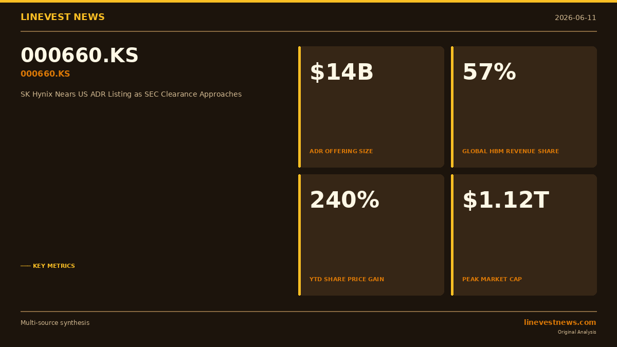 SK Hynix (000660.KS) Nears US ADR Listing, $14B Raise Eyed